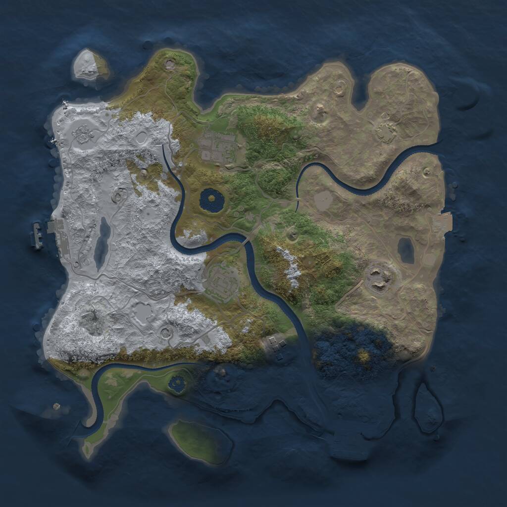 Rust Map: Procedural Map, Size: 3100, Seed: 4279, 10 Monuments