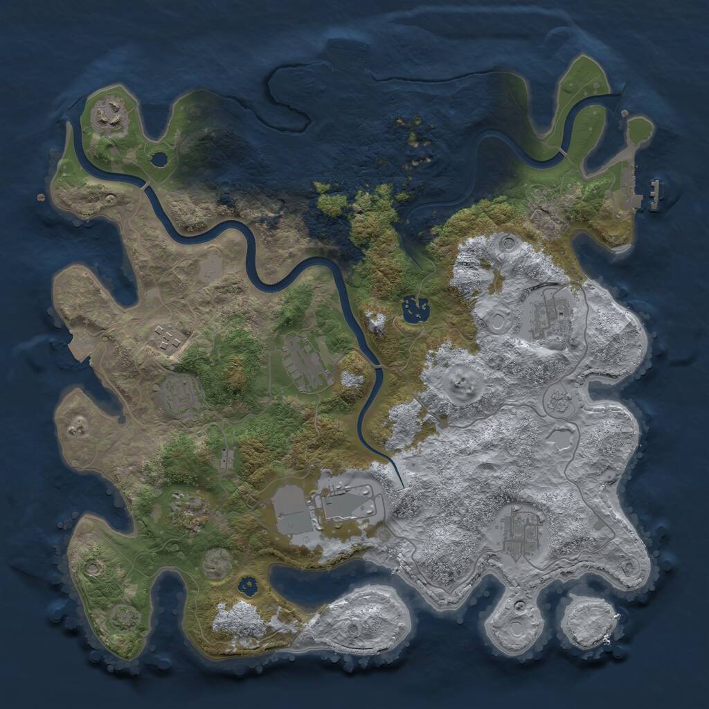 Rust Map: Procedural Map, Size: 3700, Seed: 494909125, 15 Monuments