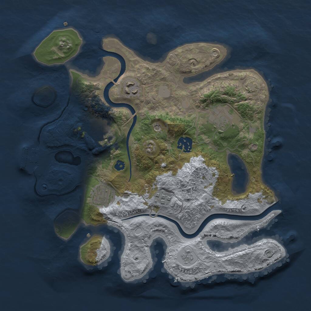 Rust Map: Procedural Map, Size: 3000, Seed: 926521255, 11 Monuments