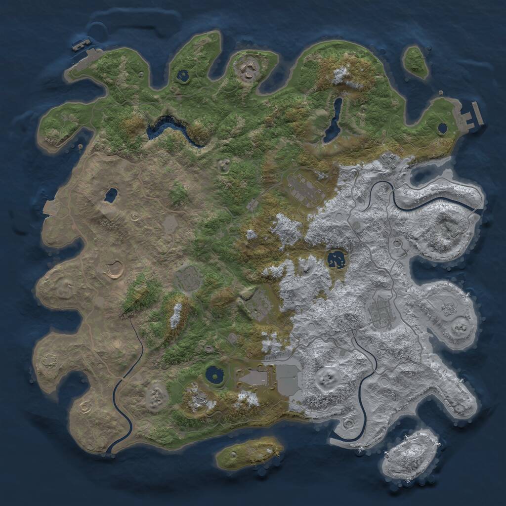 Rust Map: Procedural Map, Size: 4200, Seed: 103823140, 16 Monuments