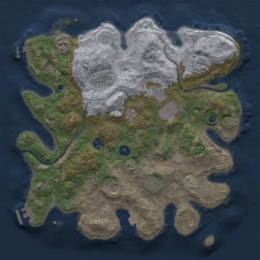 Rust Map: Procedural Map, Size: 3500, Seed: 711934948, 13 Monuments