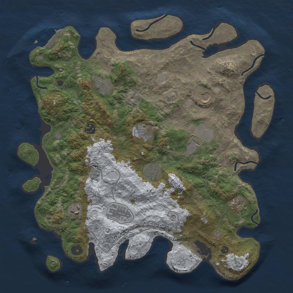 Rust Map: Procedural Map, Size: 4000, Seed: 172407, 18 Monuments