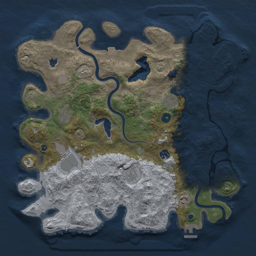 Rust Map: Procedural Map, Size: 4000, Seed: 578767, 13 Monuments
