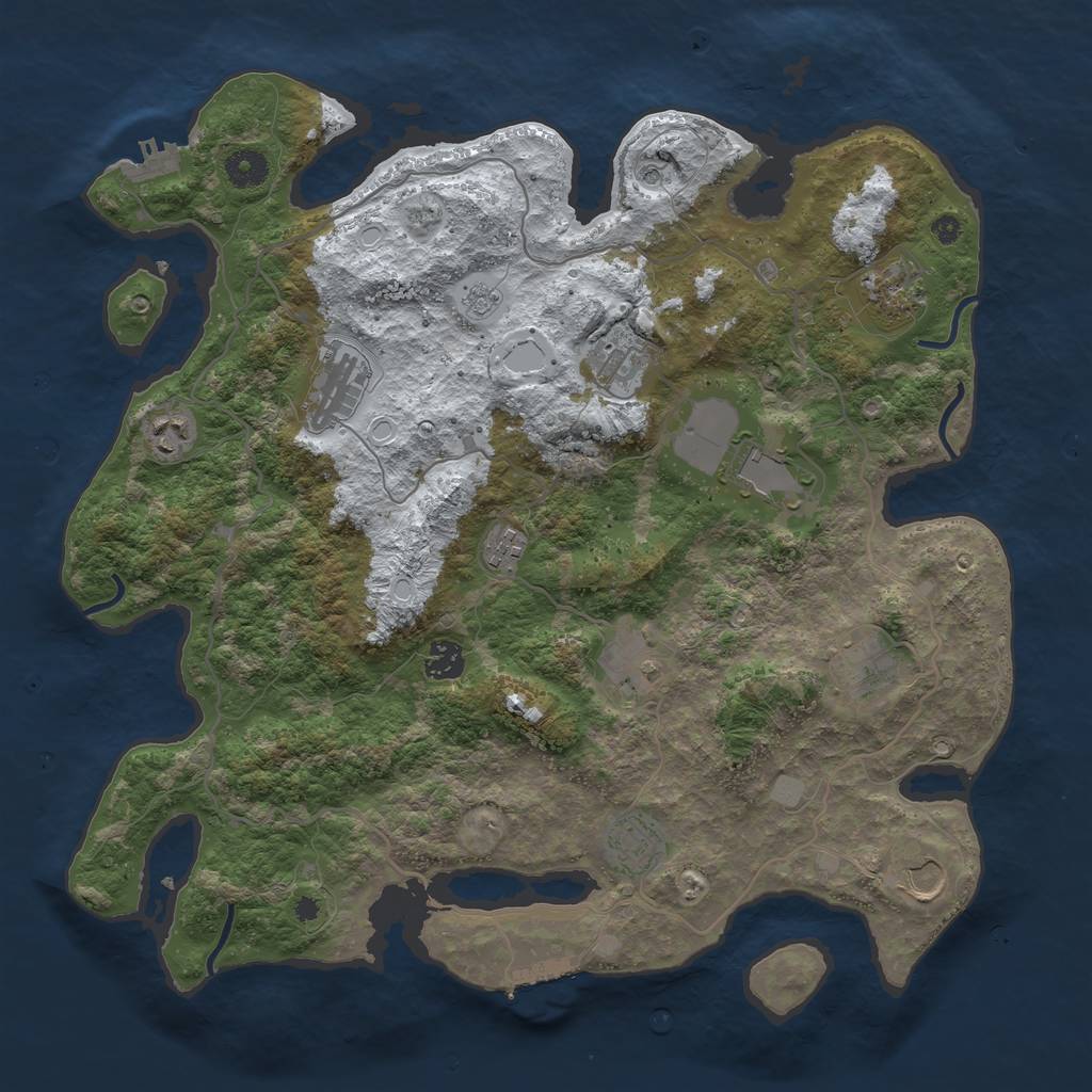 Rust Map: Procedural Map, Size: 4000, Seed: 985376, 20 Monuments