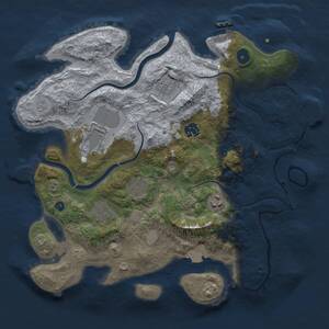 Thumbnail Rust Map: Procedural Map, Size: 3500, Seed: 888, 12 Monuments