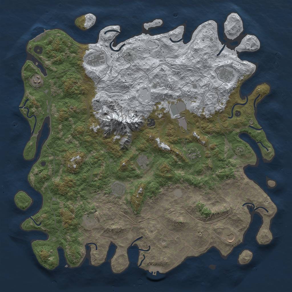 Rust Map: Procedural Map, Size: 5000, Seed: 21212, 20 Monuments