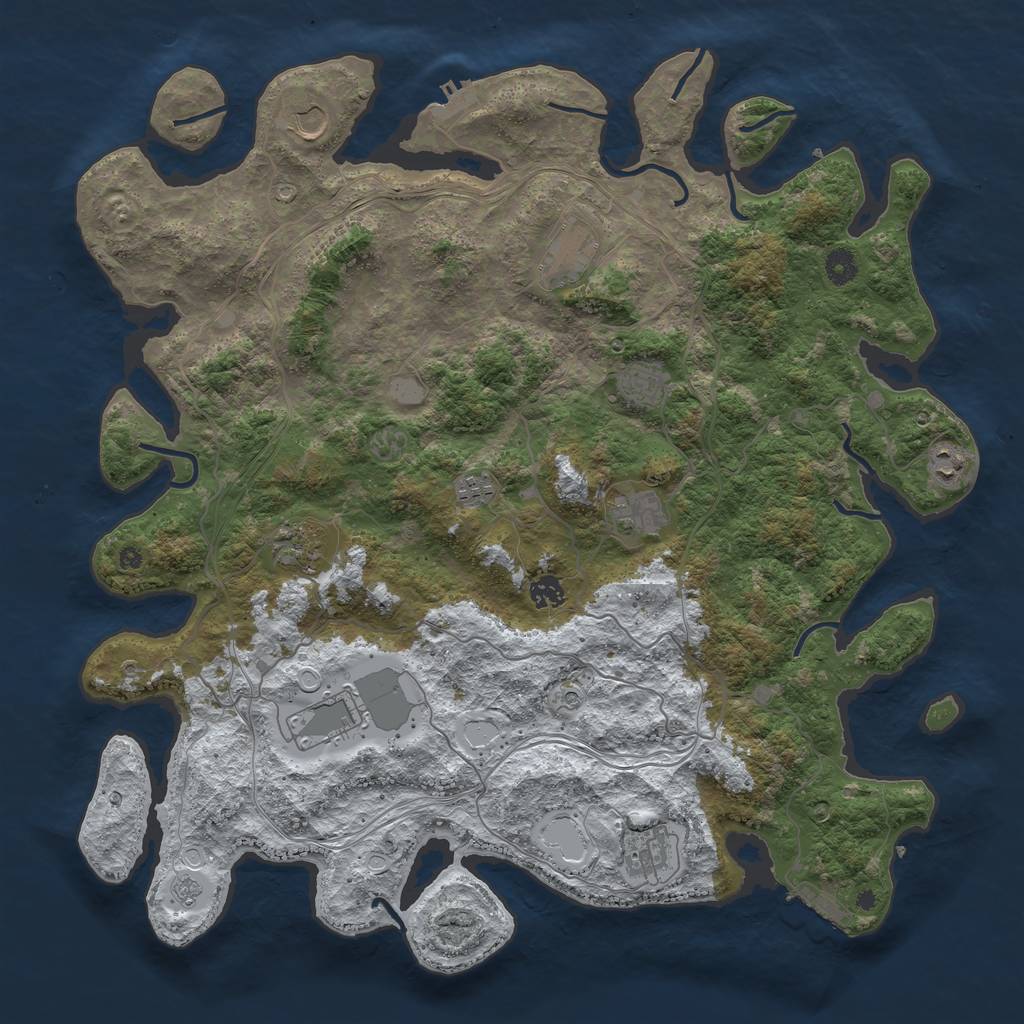 Rust Map: Procedural Map, Size: 4500, Seed: 80494563, 19 Monuments