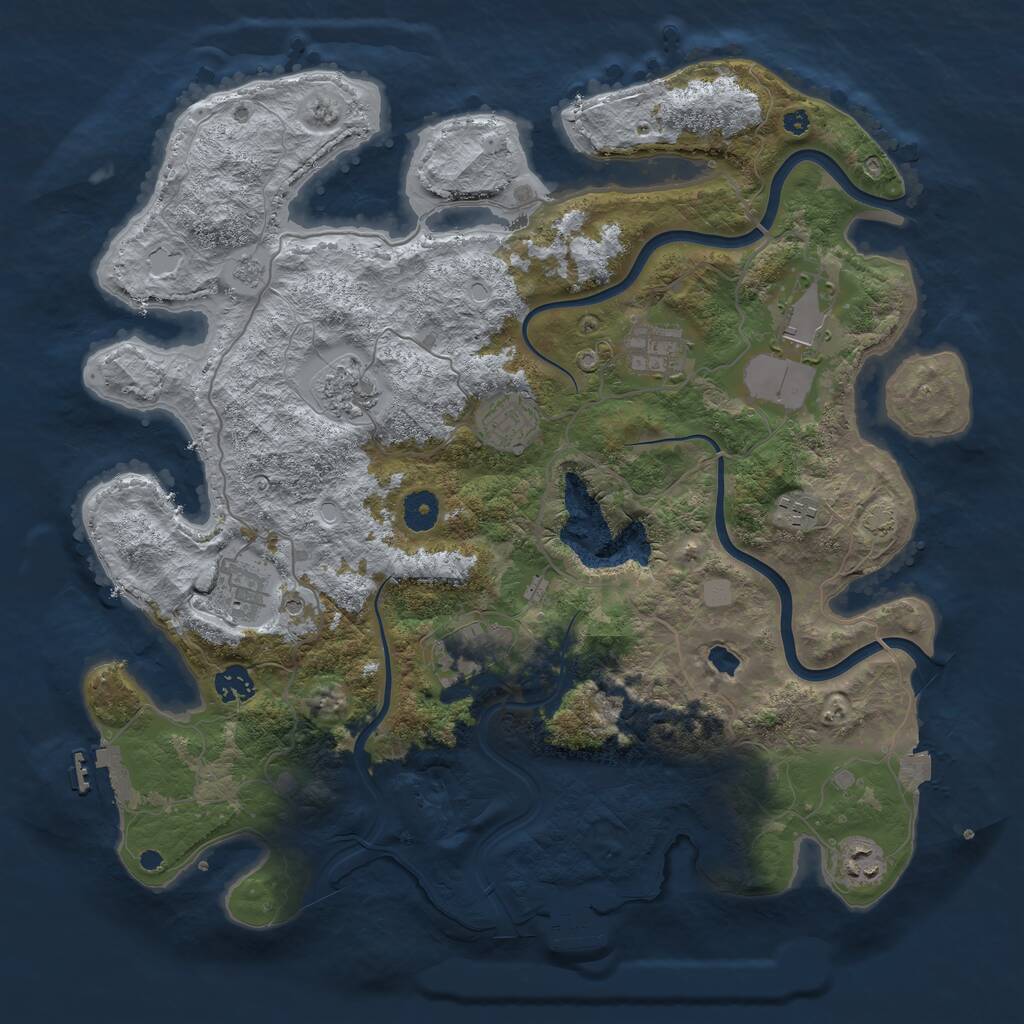 Rust Map: Procedural Map, Size: 4000, Seed: 36572483, 15 Monuments