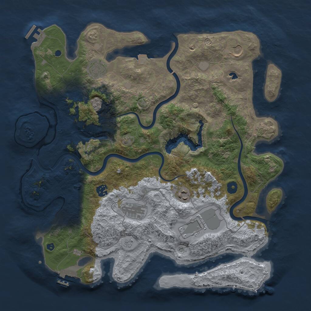 Rust Map: Procedural Map, Size: 4000, Seed: 331516, 13 Monuments