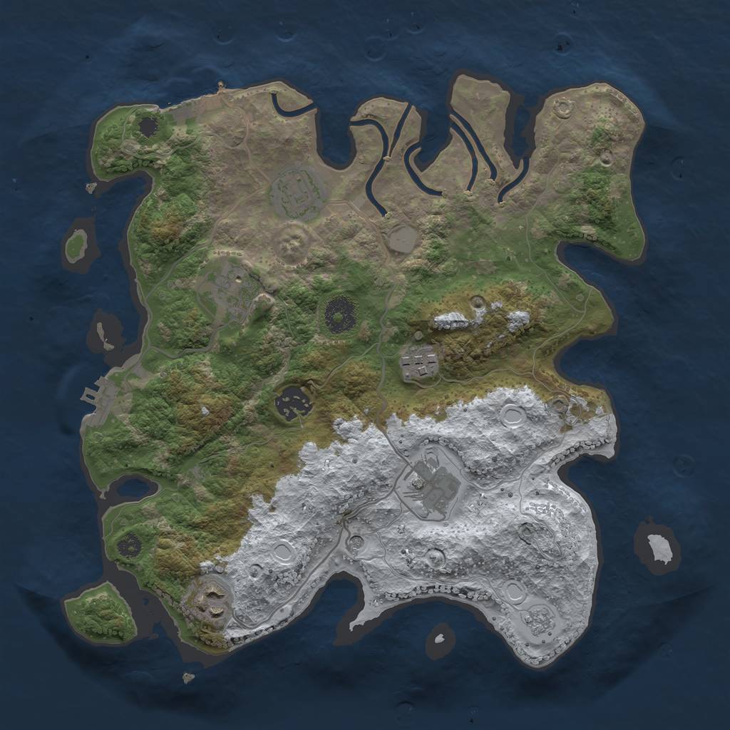 Rust Map: Procedural Map, Size: 3200, Seed: 9248816, 15 Monuments