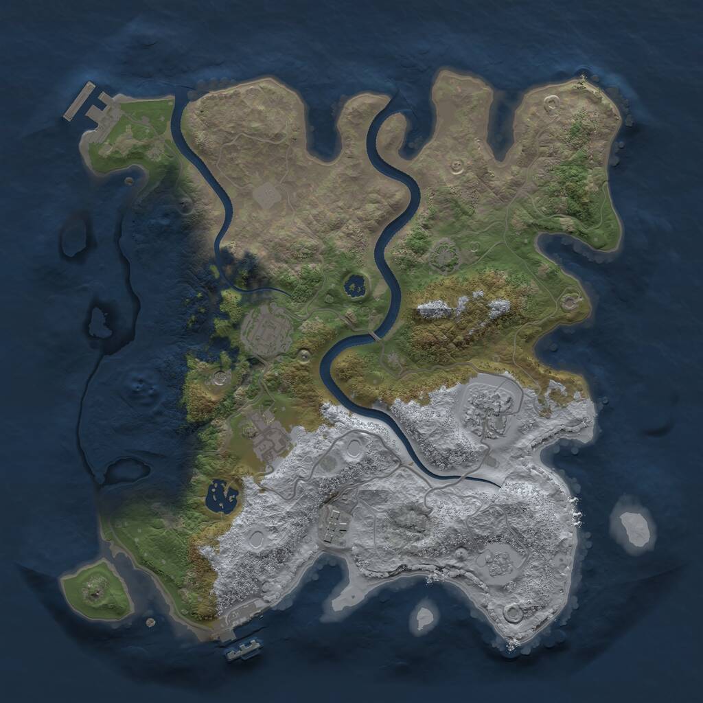 Rust Map: Procedural Map, Size: 3200, Seed: 9248816, 11 Monuments