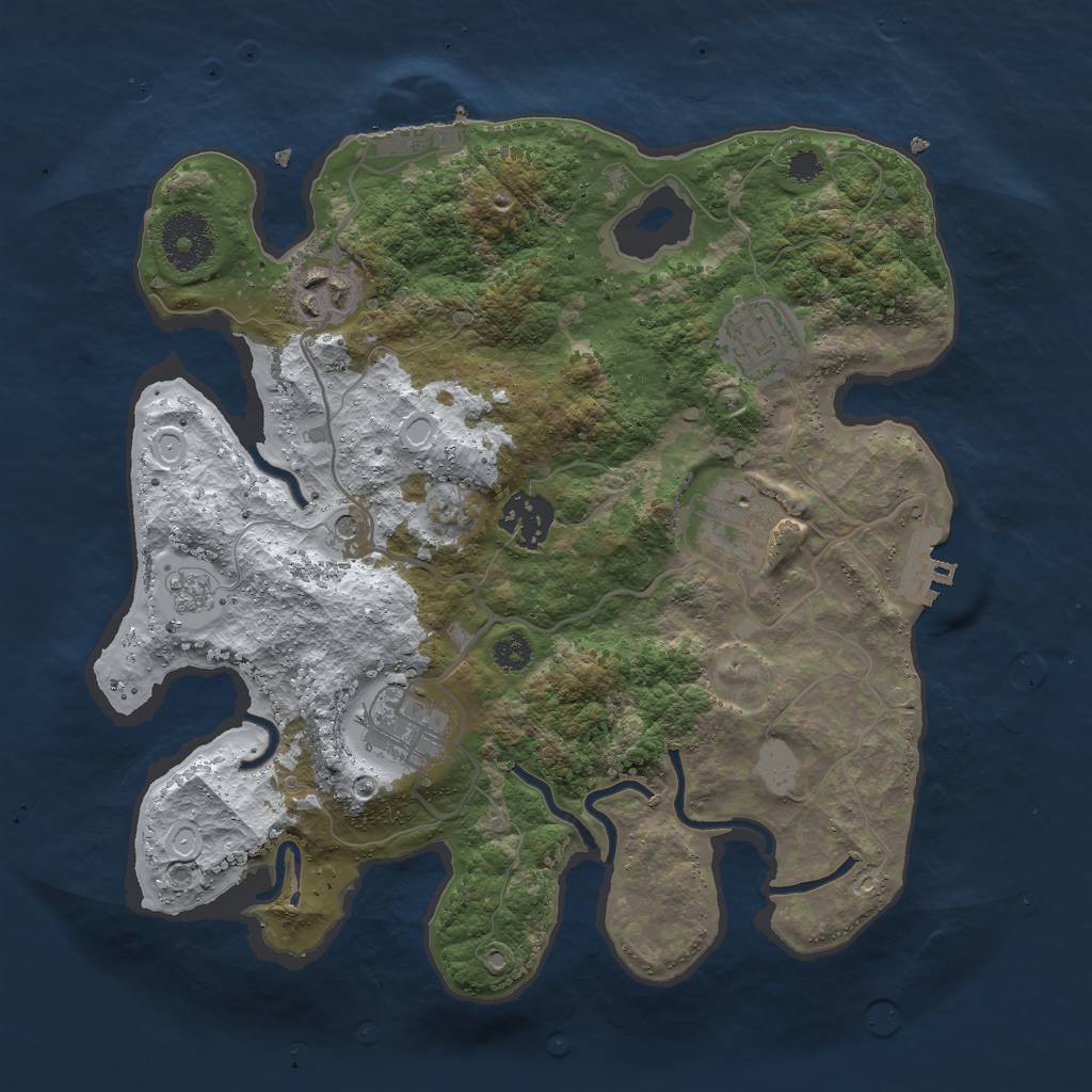 Rust Map: Procedural Map, Size: 3000, Seed: 278023243, 14 Monuments