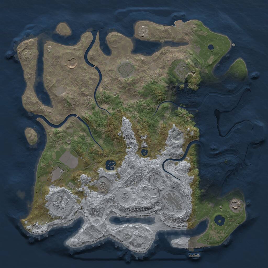 Rust Map: Procedural Map, Size: 3850, Seed: 158241634, 15 Monuments
