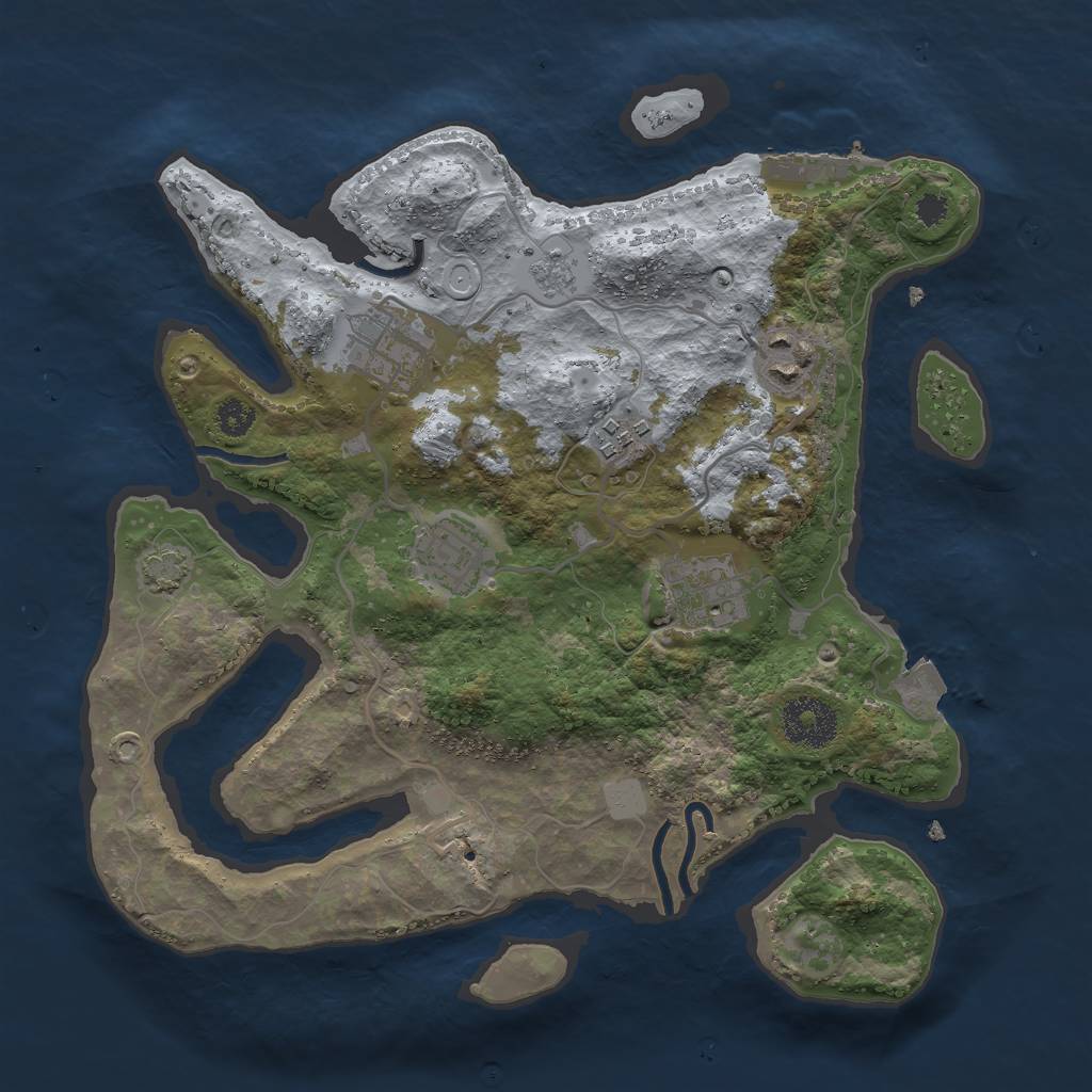 Rust Map: Procedural Map, Size: 3000, Seed: 150, 11 Monuments