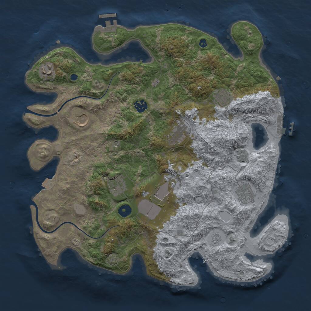 Rust Map: Procedural Map, Size: 3700, Seed: 1521855522, 15 Monuments