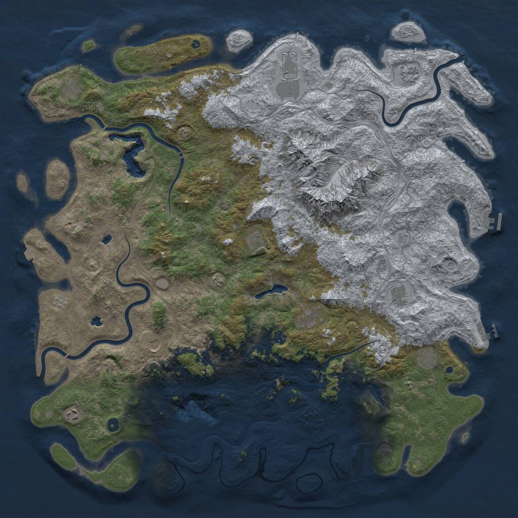 Rust Map: Procedural Map, Size: 6000, Seed: 89, 17 Monuments