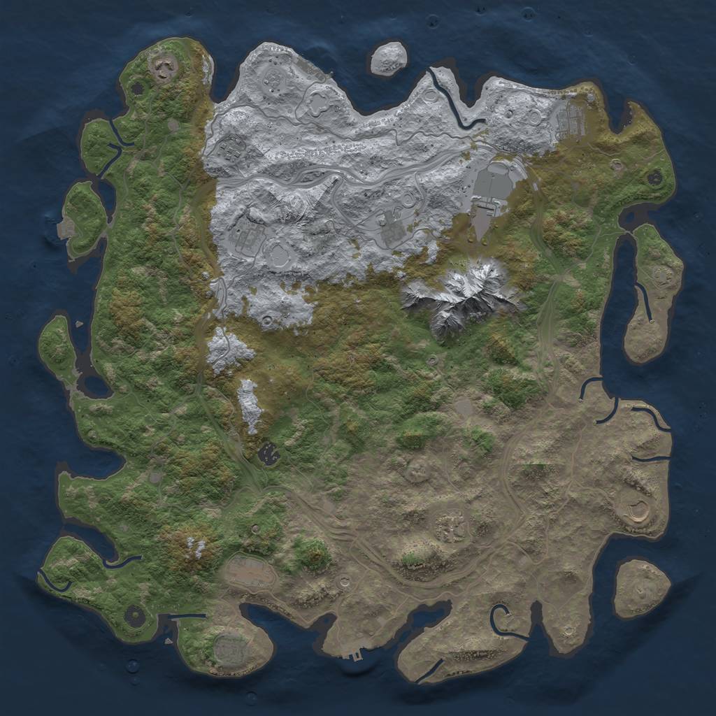 Rust Map: Procedural Map, Size: 5000, Seed: 27401843, 19 Monuments