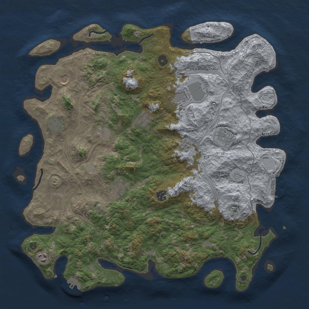 Rust Map: Procedural Map, Size: 4500, Seed: 203165984, 17 Monuments