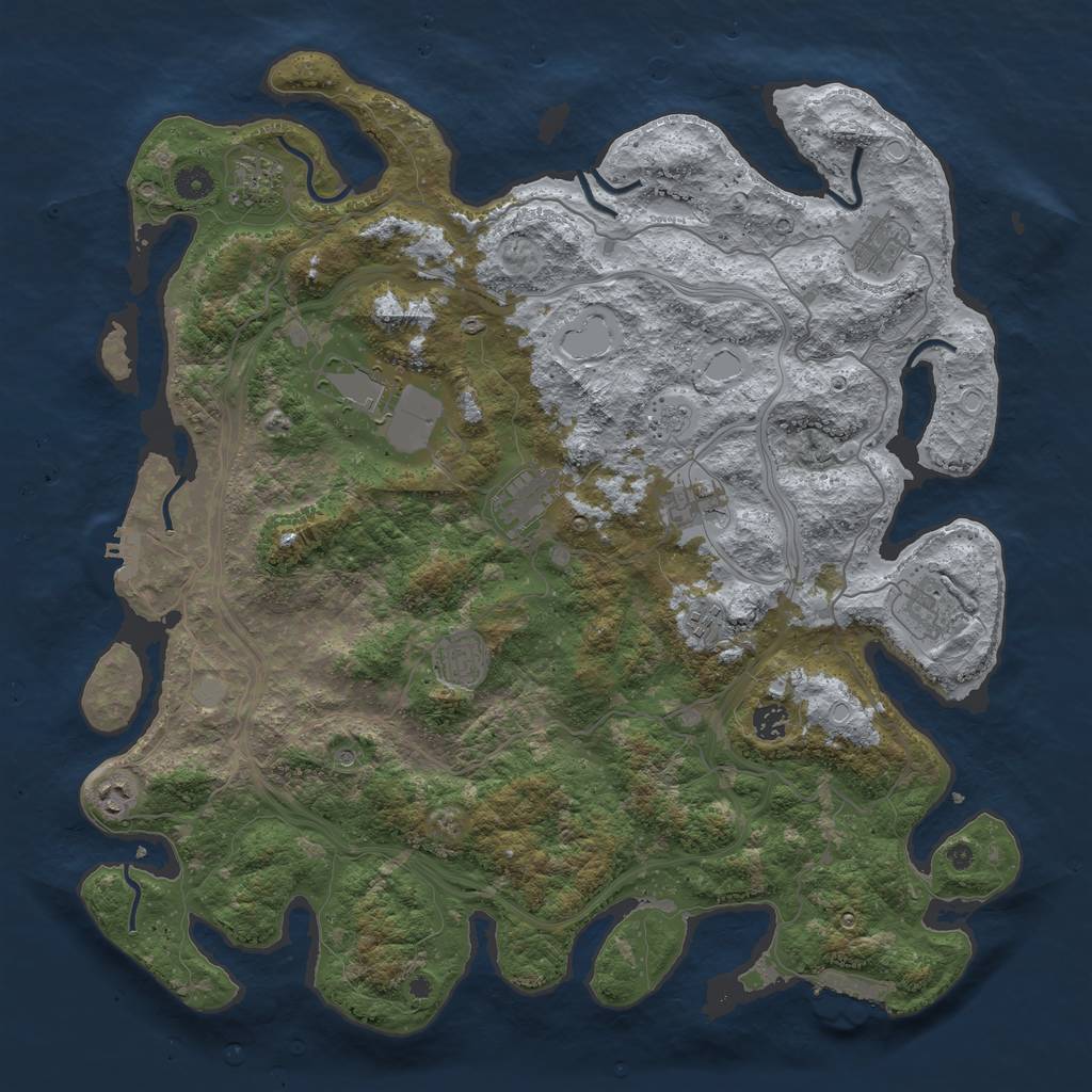 Rust Map: Procedural Map, Size: 4500, Seed: 20220520, 19 Monuments