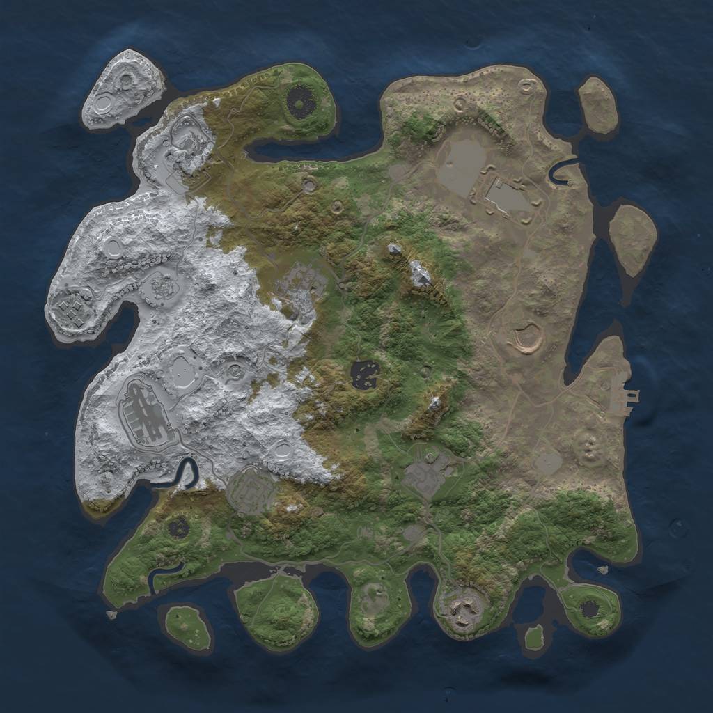 Rust Map: Procedural Map, Size: 3500, Seed: 746, 18 Monuments