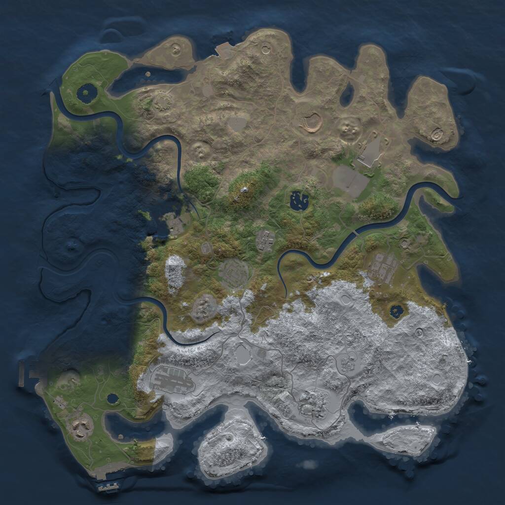 Rust Map: Procedural Map, Size: 3850, Seed: 109552932, 16 Monuments