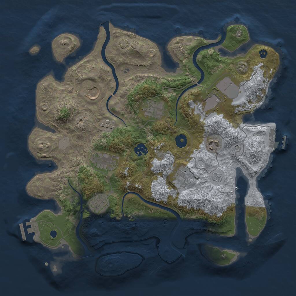 Rust Map: Procedural Map, Size: 3500, Seed: 724997, 15 Monuments