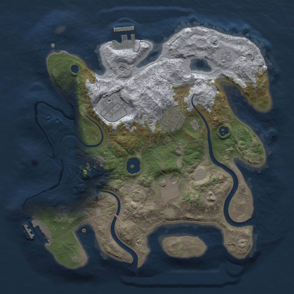 Rust Map: Procedural Map, Size: 2900, Seed: 372649, 10 Monuments