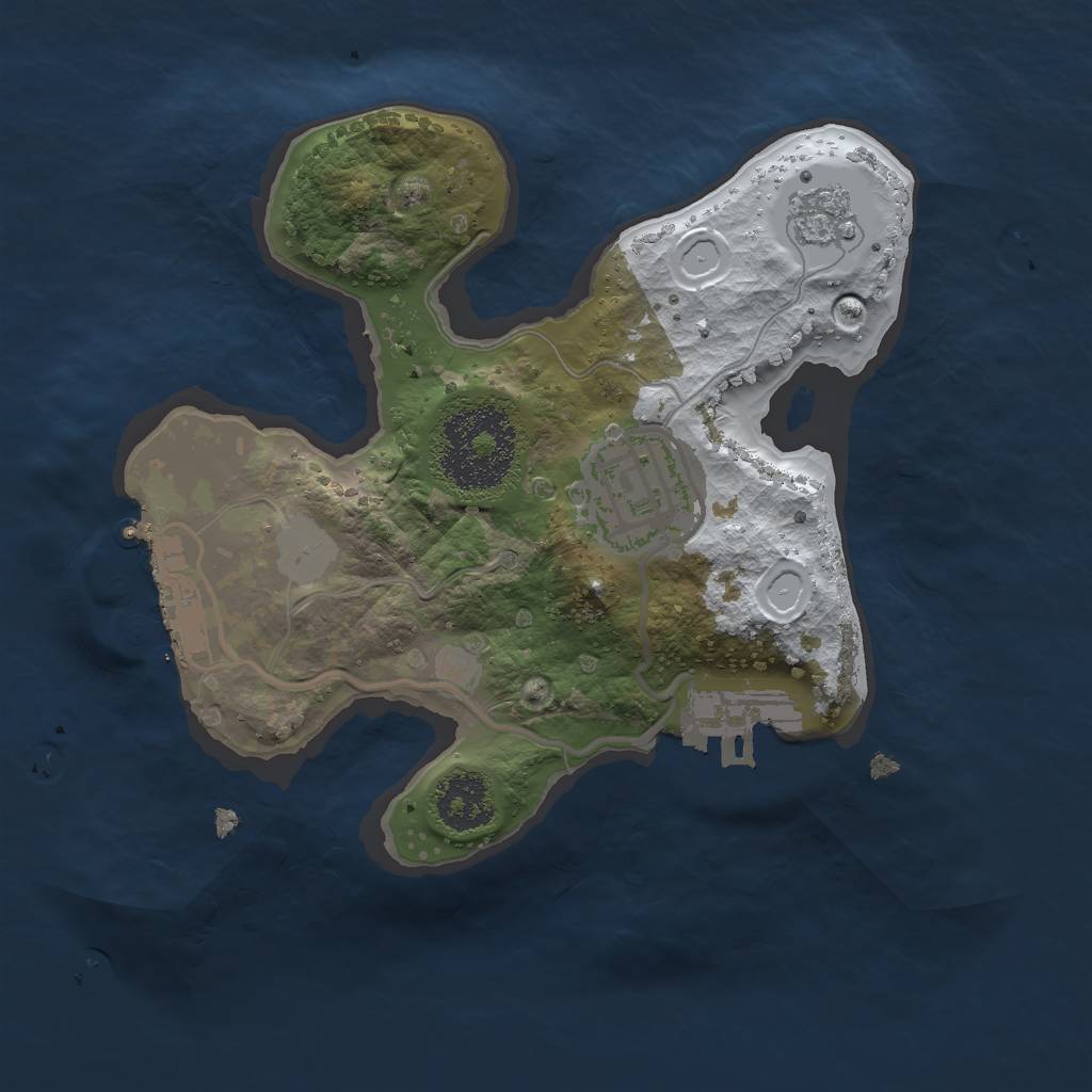 Rust Map: Procedural Map, Size: 2000, Seed: 1240431849, 9 Monuments