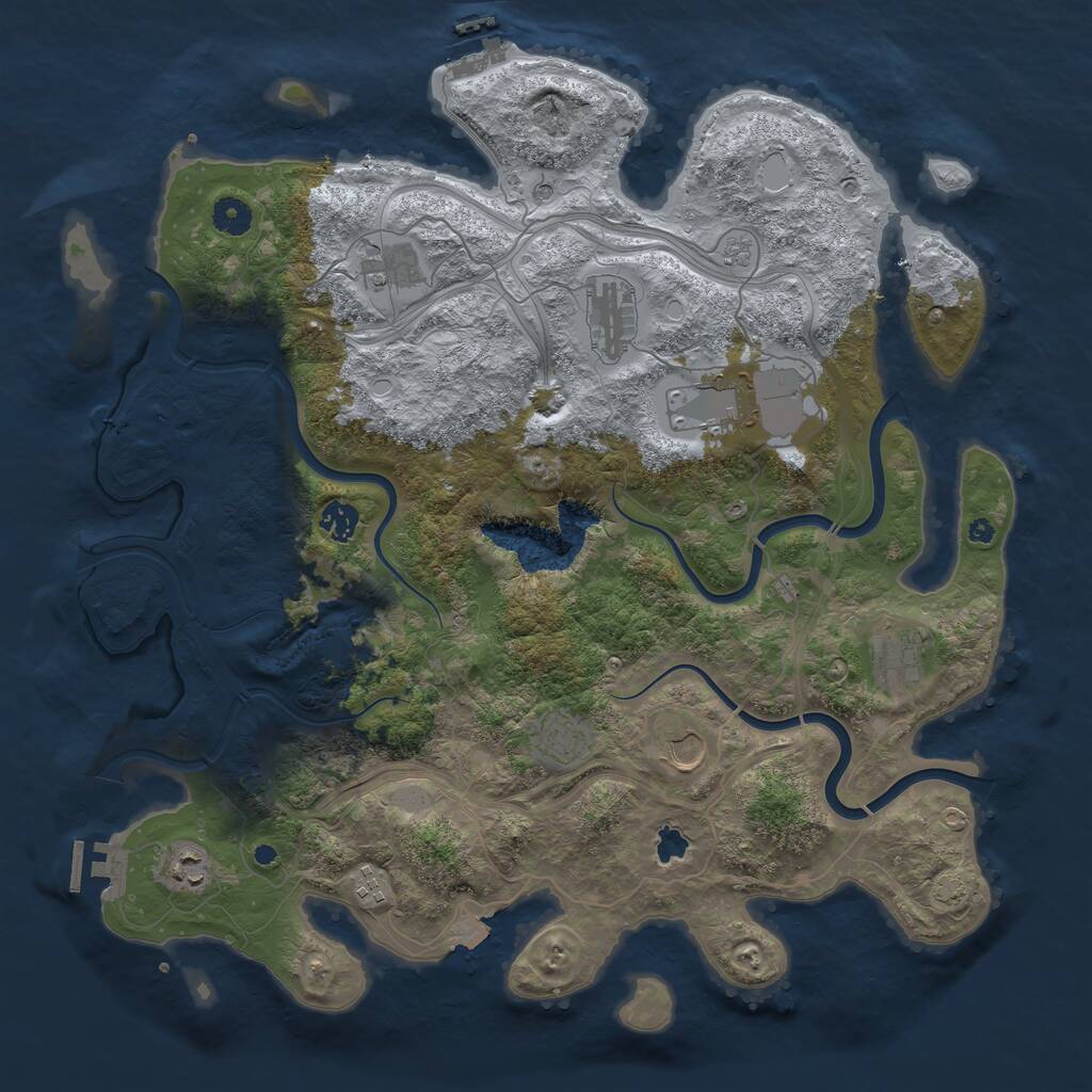 Rust Map: Procedural Map, Size: 4250, Seed: 1700630663, 15 Monuments