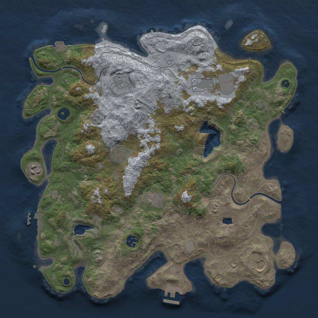 Rust Map: Procedural Map, Size: 4000, Seed: 15542, 14 Monuments