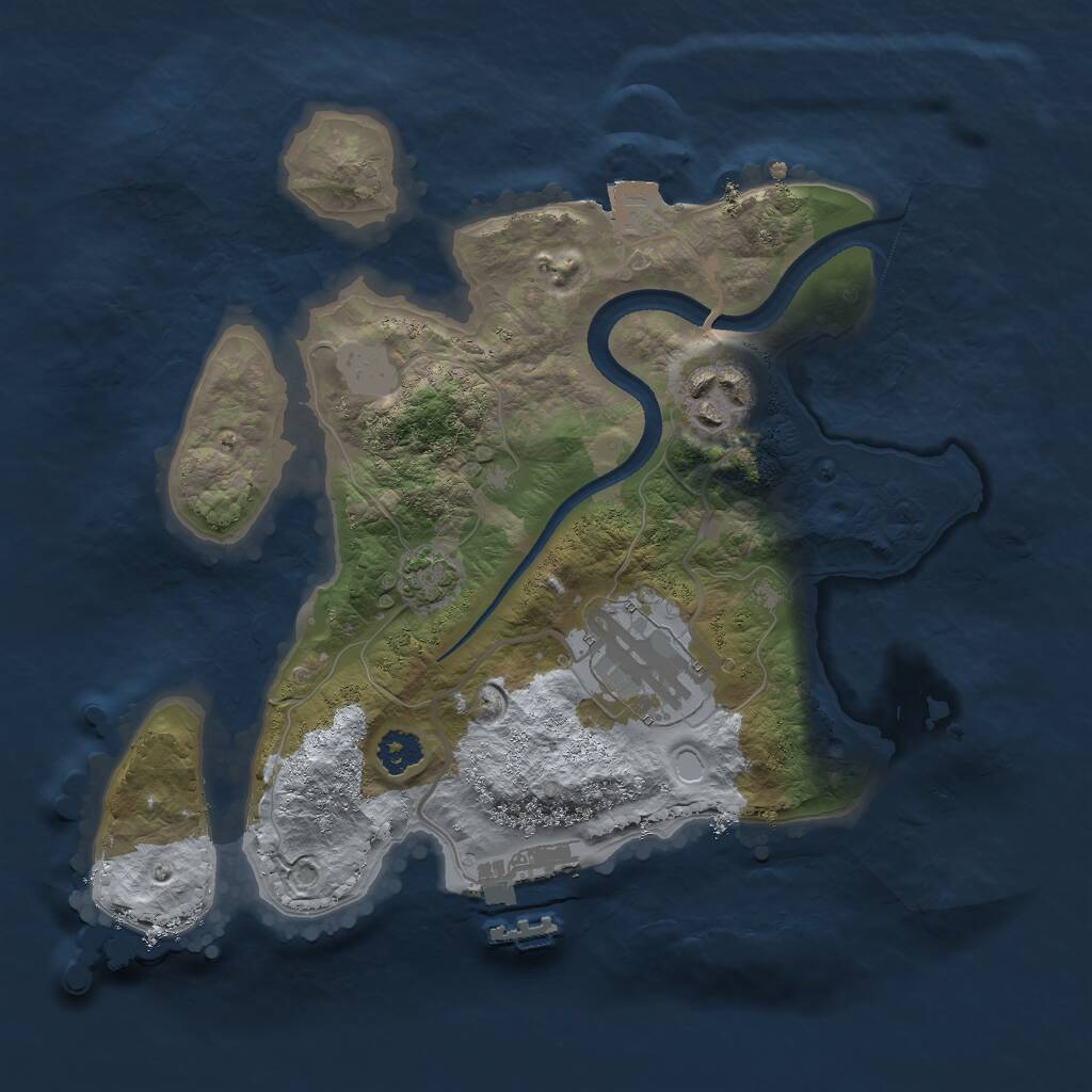 Rust Map: Procedural Map, Size: 2500, Seed: 280351674, 5 Monuments