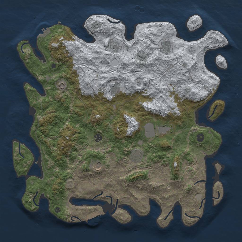 Rust Map: Procedural Map, Size: 4500, Seed: 544878762, 18 Monuments