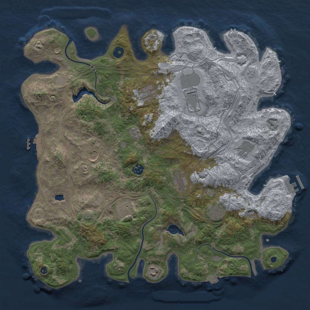 Rust Map: Procedural Map, Size: 4250, Seed: 1841029972, 16 Monuments