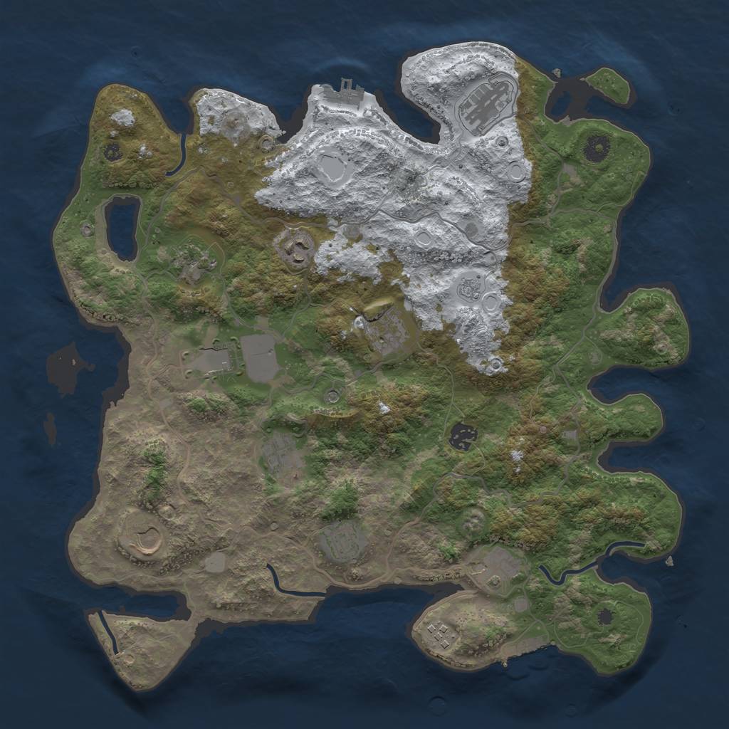 Rust Map: Procedural Map, Size: 4000, Seed: 212098, 20 Monuments