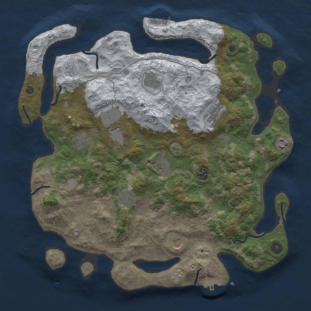 Rust Map: Procedural Map, Size: 4000, Seed: 985197116, 19 Monuments