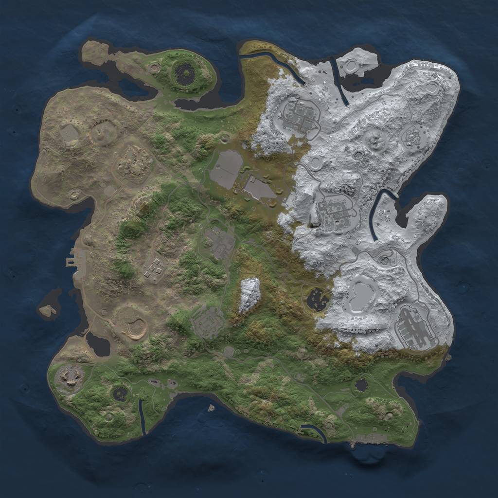 Rust Map: Procedural Map, Size: 3500, Seed: 2035226778, 20 Monuments