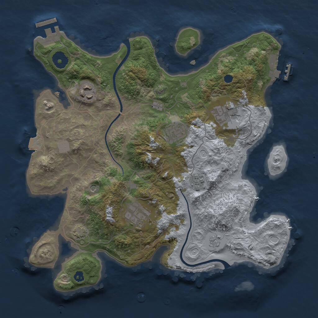Rust Map: Procedural Map, Size: 3000, Seed: 232215271, 11 Monuments
