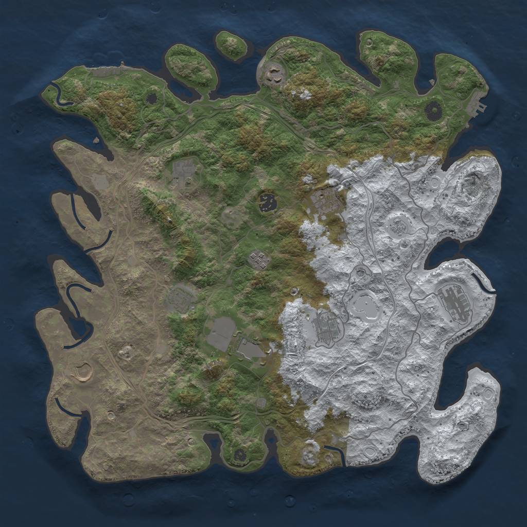 Rust Map: Procedural Map, Size: 4250, Seed: 682183810, 19 Monuments