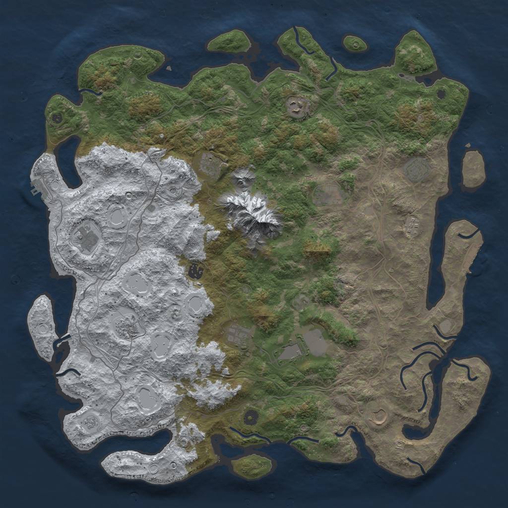 Rust Map: Procedural Map, Size: 5000, Seed: 151316168, 20 Monuments