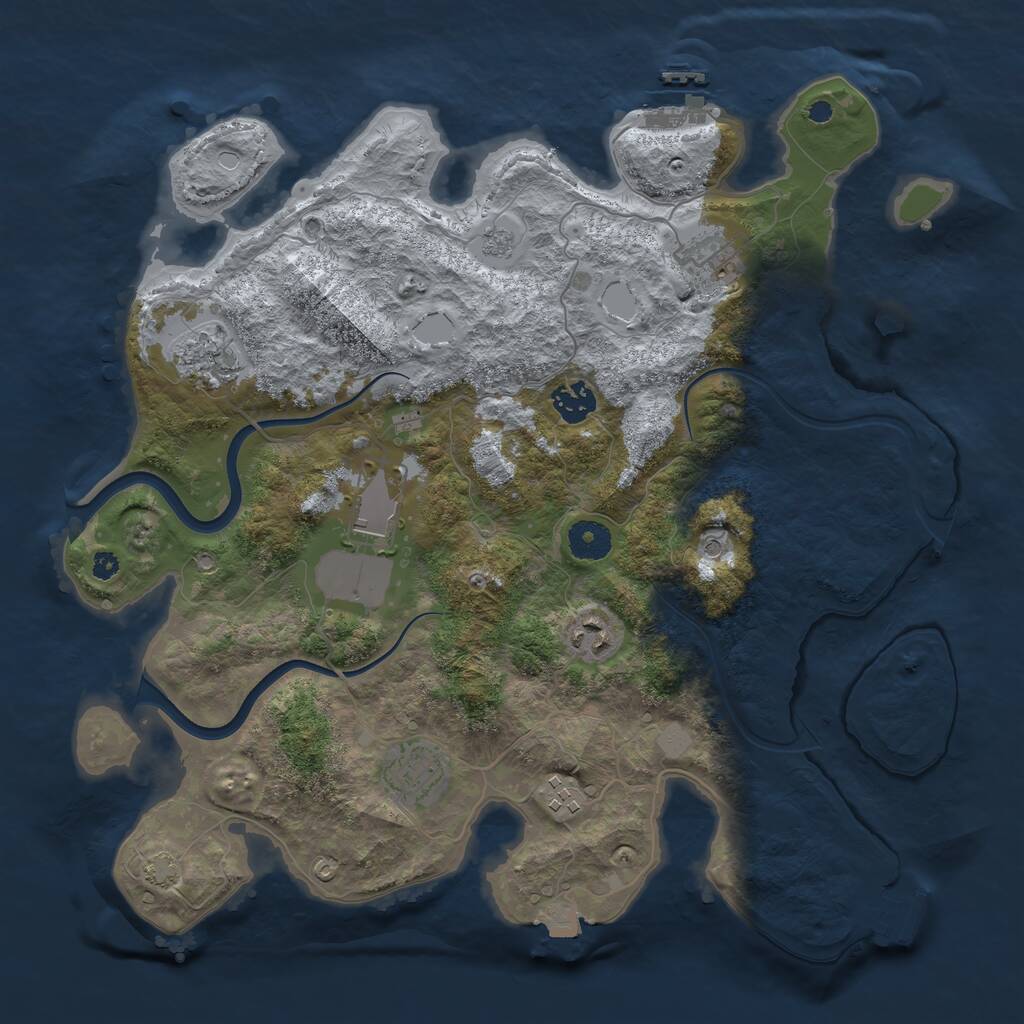 Rust Map: Procedural Map, Size: 3700, Seed: 22570529, 13 Monuments