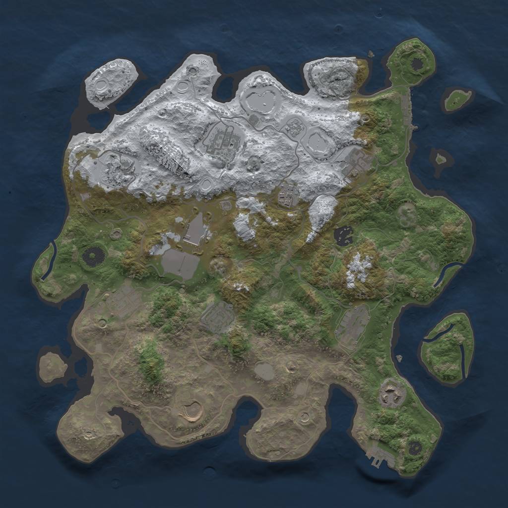 Rust Map: Procedural Map, Size: 3700, Seed: 22570529, 20 Monuments