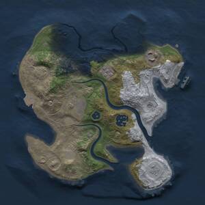 Thumbnail Rust Map: Procedural Map, Size: 2500, Seed: 1291523542, 10 Monuments