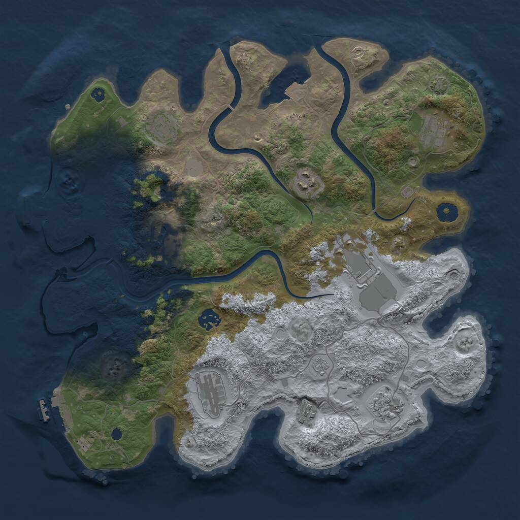 Rust Map: Procedural Map, Size: 3750, Seed: 532, 15 Monuments