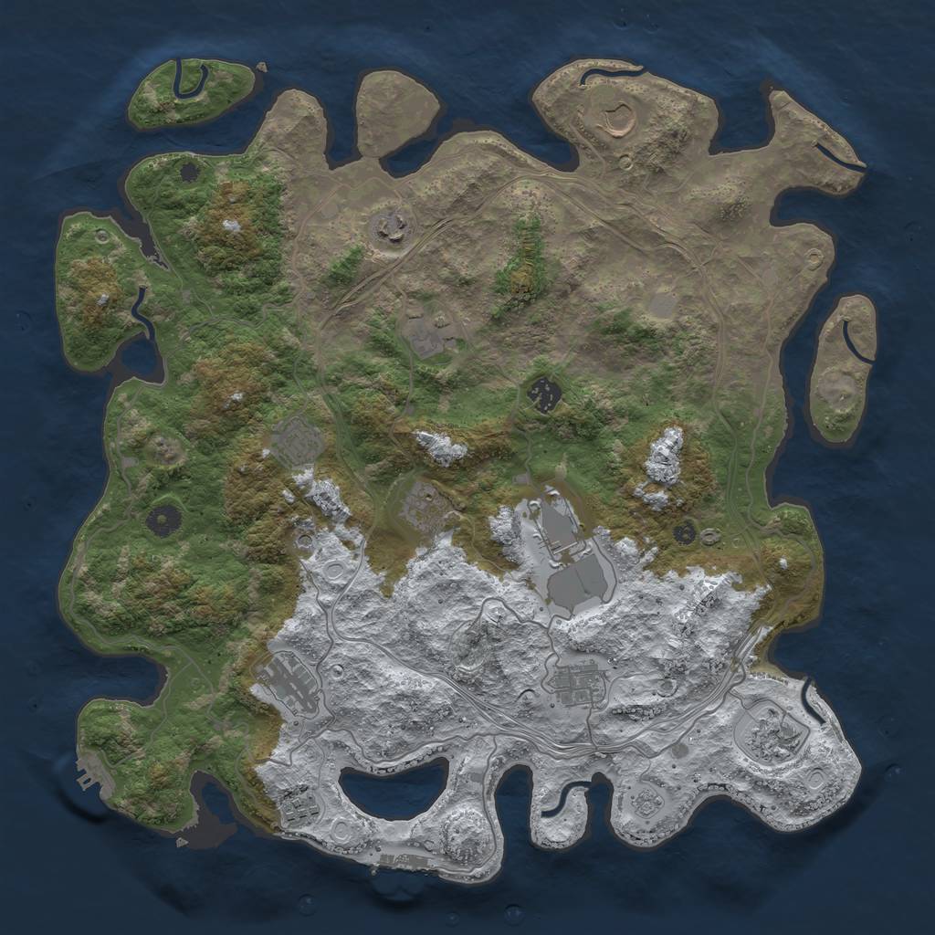 Rust Map: Procedural Map, Size: 4250, Seed: 37630, 20 Monuments