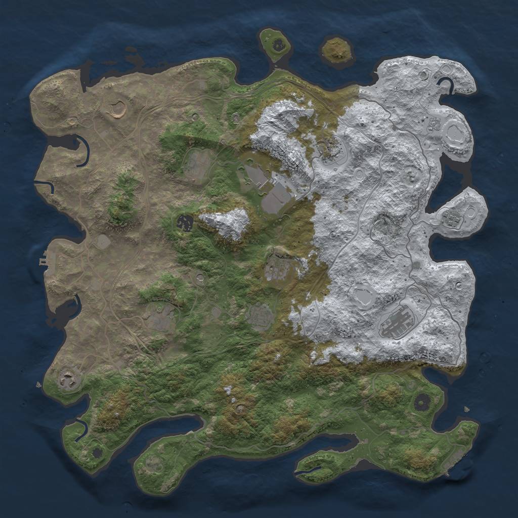 Rust Map: Procedural Map, Size: 4500, Seed: 578413128, 20 Monuments