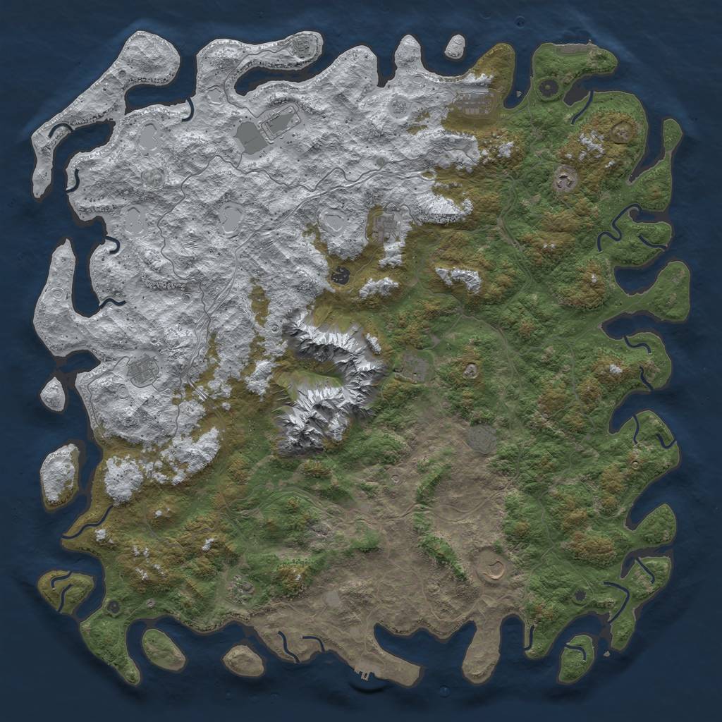 Rust Map: Procedural Map, Size: 6000, Seed: 1912, 20 Monuments