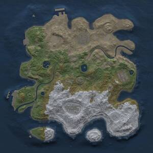 Thumbnail Rust Map: Procedural Map, Size: 3200, Seed: 14145, 11 Monuments