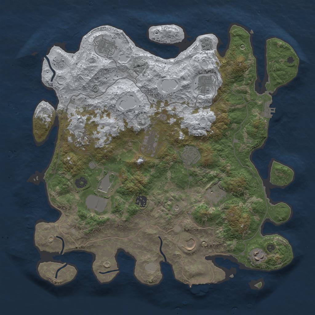 Rust Map: Procedural Map, Size: 4000, Seed: 17800849, 20 Monuments