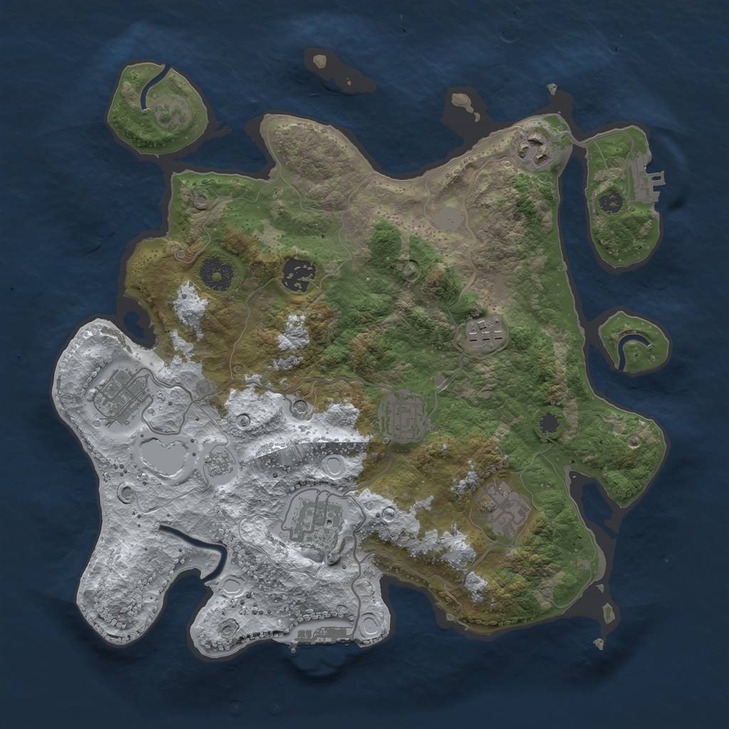 Rust Map: Procedural Map, Size: 3250, Seed: 94, 16 Monuments