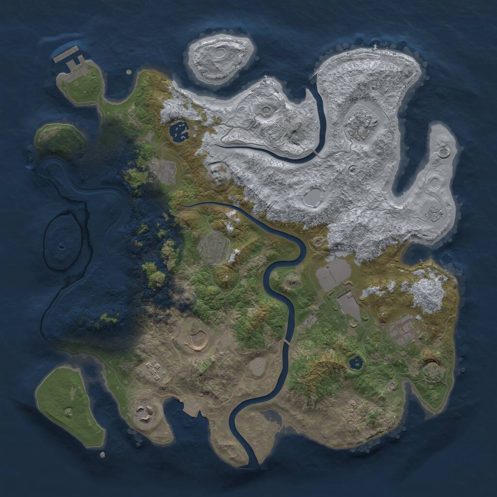 Rust Map: Procedural Map, Size: 3700, Seed: 68541654, 14 Monuments
